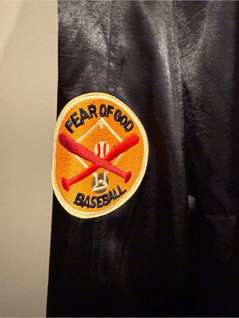 Fear of God baseball Satin Bomber Jacket w/ Patch XL slim fit 🚨open to offers🚨